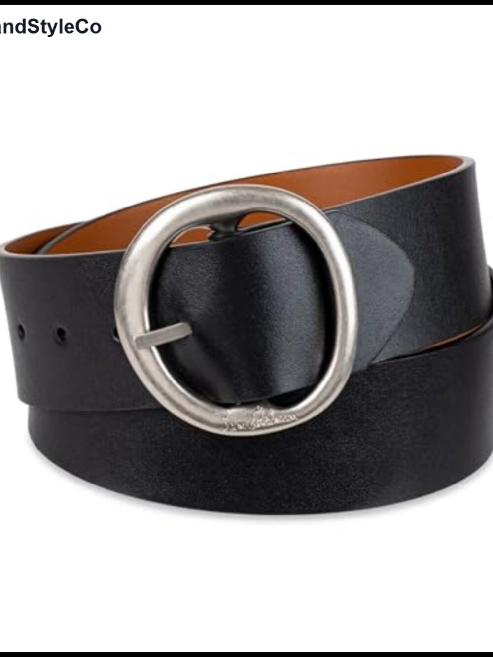 Genuine Leather Reversible Belt Center Bar Buckle 2 Inch